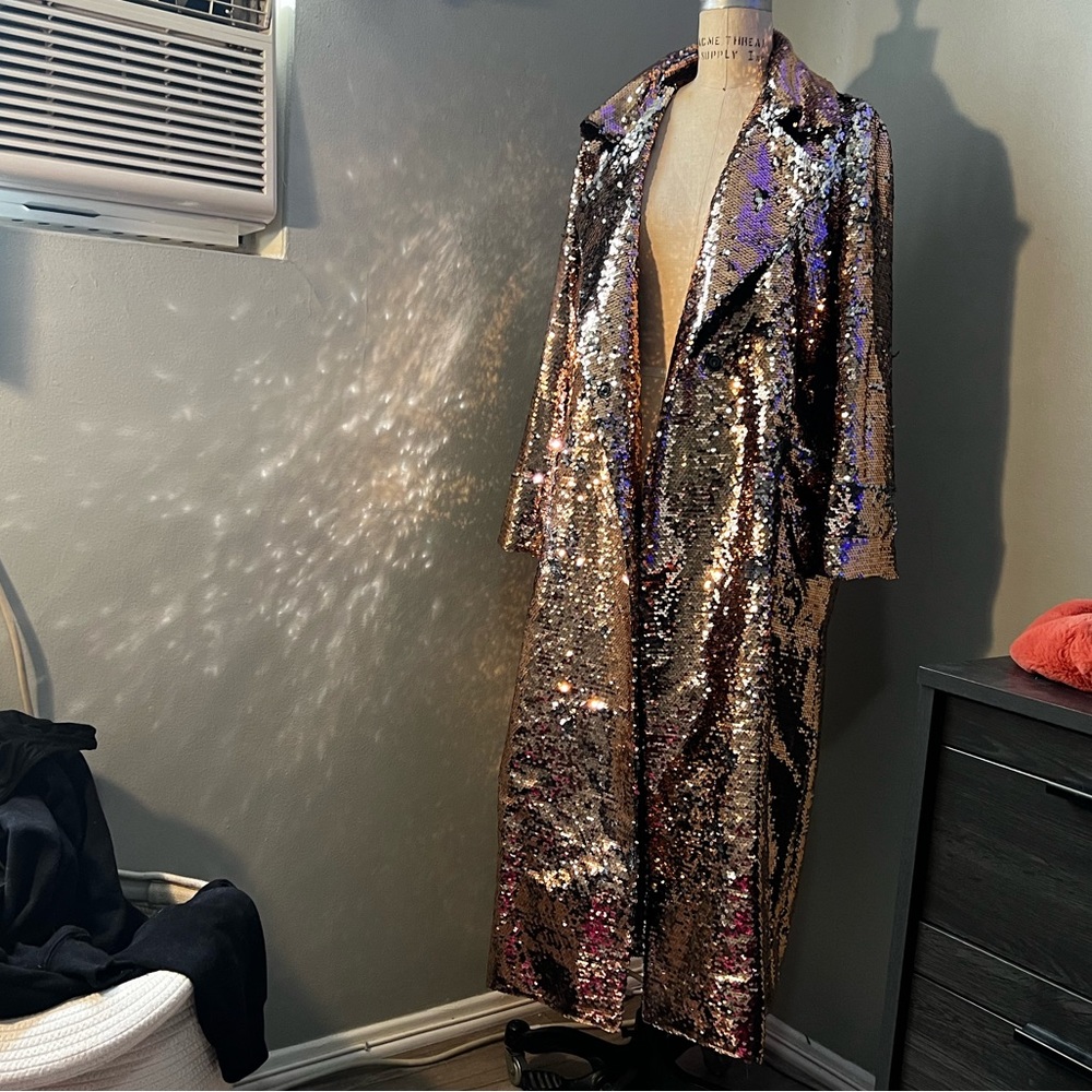 Stunning Sequin Trench Coat